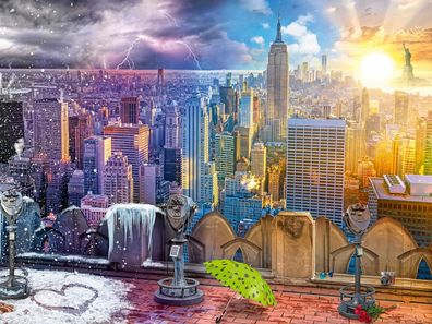 Ravensburger Puzzle 12000698 - New York im Winter und Sommer - 1500 Teile Puzzle für