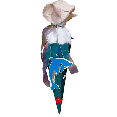 Roth Schultüte 40cm eckig Delfin - Geschwistertüte