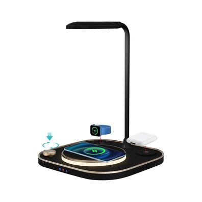 4in1 LED Ladestation Tischlampe Qi Wireless Charger kabellos Leselampe Leuchte