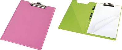 Klemmbrettmappe A4 PVC-Folie leinengeprägt farbig pastellrosa