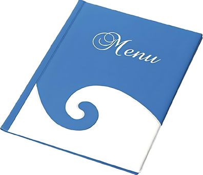 Menü Speisekarte mit 6 Hüllen A4 blau weiß