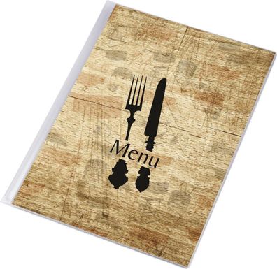 Menü Speisekarte A4 12 Seiten 6 Hüllen BOARD / Besteck