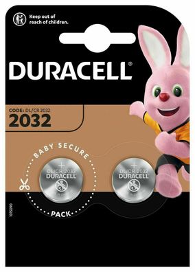 1 x 2er Blister Duracell CR 2032 3V Lithium Knopfzelle DL2032 Batterie