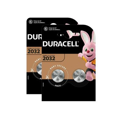 2 x 2er Blister Duracell CR 2032 3V Lithium Knopfzelle DL2032 Batterie