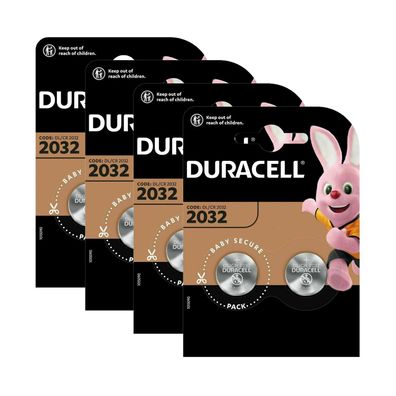 4 x 2er Blister Duracell CR 2032 3V Lithium Knopfzelle DL2032 Batterie