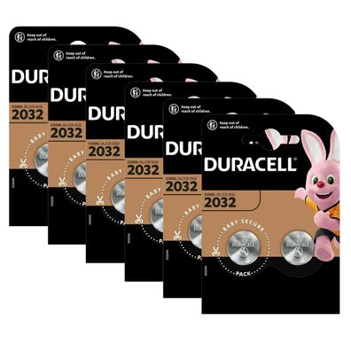 6 x 2er Blister Duracell CR 2032 3V Lithium Knopfzelle DL2032 Batterie
