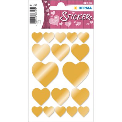 Herma Sticker DECOR Love Herzen gold 2 Bl