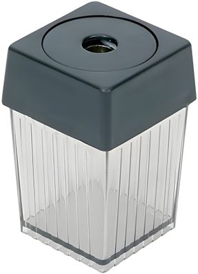Dosenbleistiftspitzer, einfach, quadratisch, bunt gemischt, mit Metallspitzer