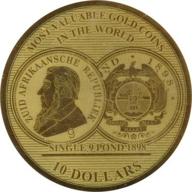 Solomon Islands 10 Dollars 2017 Wertvollste Goldmünzen der Welt - 9 Pont 1898