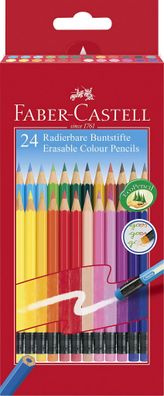 Faber Castell Buntstift radierbar 3,0 mm 24er Kartonetui