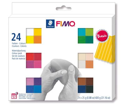 Modelliermasse FIMO® soft -Basic Colours-, 500 g, sortiert 24 x a 25 g