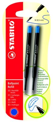 Stabilo Ballpoint Refill 2er Blister blau