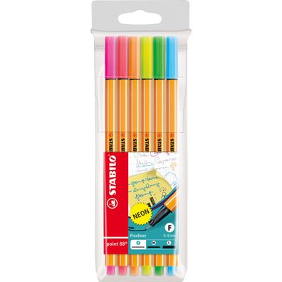 Stabilo point 88 6er Etui „NEON"
