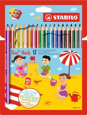 Stabilo Trio dick 18er Etui mit Spitzer
