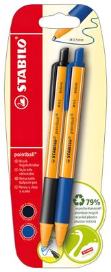 Stabilo pointball 2er Blister blau schwarz