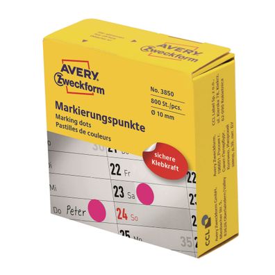 Zweckform Markierungspunkte D10mm magenta 3850 i. Spender