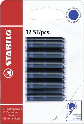 Stabilo Tintenpatrone blau 12er Blister