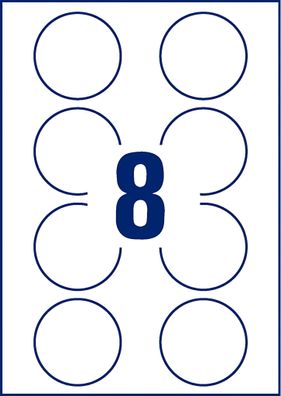 Zweckform Etiketten rund, 65 mm wiederablösbar 10 Blatt
