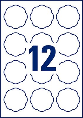 Zweckform Etiketten blumig 60 mm wiederablösbar 10 Blatt