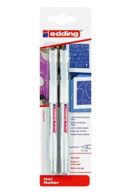 Edding Gelroller 2185 0,7 mm weiß 2er-Blister