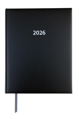 2026 ADINA Buchkalender A4 schwarz 1 Tag auf 1 Seite auch sonntags