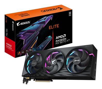 Gigabyte AORUS Radeon RX 9070 XT ELITE 16G Grafikkarte - 16 GB GDDR6, 256 Bit, ... ->