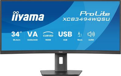 Iiyama ProLite XCB3494WQSU-B1 - LED-Monitor - gebogen - 86.4 cm (34")
