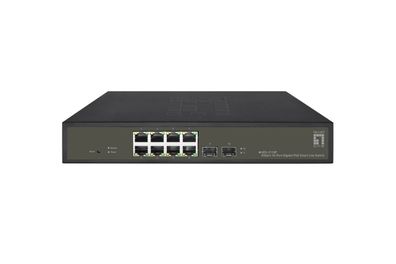 LevelOne Hilbert 10-Port Gigabit PoE Smart Lite Switch, 8 PoE Ausgänge, 2 x Gig... ->