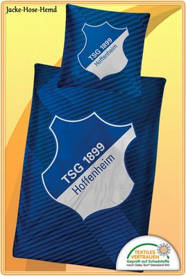 Bettwäsche TSG 1899 Hoffenheim Logo Microfaser Blau Weiß Wappen Gr. 135x200cm NEU