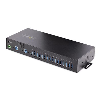 StarTech 16-Port Industrial USB 3.0 Hub 5Gbps, Metal, DIN/Surface/Rack Mountable, ESD
