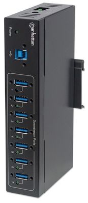 Manhattan USB-A 7-Port Hub Industrial, 7x USB-A Ports, 5 Gbps (USB 3.2 Gen1 aka USB 3
