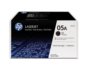 HP 05A - 2er-Pack - Schwarz - original - LaserJet - Tonerpatrone (CE505D)