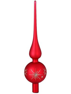 Christbaumspitze dekoriert 28cm Merry Red matt