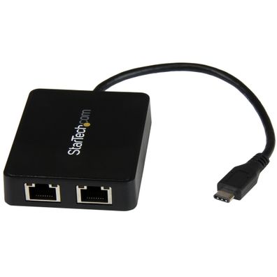 StarTech USB-C auf Dual-Gigabit Ethernet Adapter mit USB (Typ-A)