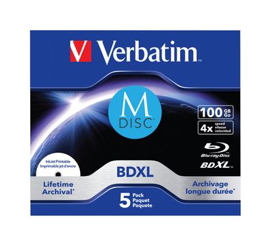 Verbatim M-Disc - 5 x BD-R XL - 100 GB 4x - mit Tintenstrahldrucker bedruckbare Oberf