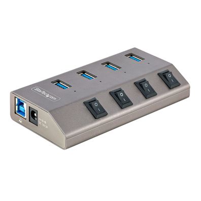 StarTech 4-Port Self-Powered USB-C Hub with Individual On/Off Switches, USB 3.0 5Gbps
