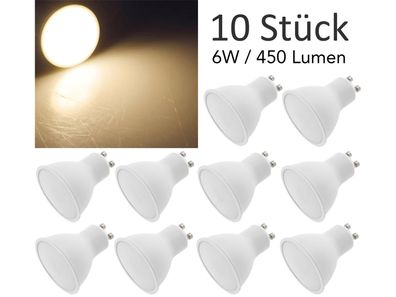 LED Strahler GU10 "H50 Promo1" 10er-Pack 3000k, 450lm, 230V/6W, 110°, warmweiß