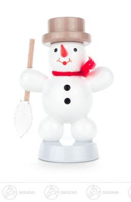 Weihnachtliche Miniatur Schneemann mit Spaten H=ca 6 cm NEU Erzgebirge Holzfigur