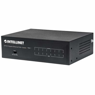 Intellinet 8-Port Gigabit Ethernet PoE+ Switch, IEEE 802.3at/af Power over Ethe... ->