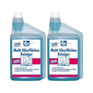 Dr. Becher Multi Oberflächenreiniger 2x 1L Konzentrat, streifenfrei