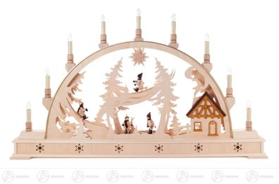 Schwibbogen mit Winterkindern, elektrisch beleuchtet BxHxT 78 cmx47 cmx8 cm