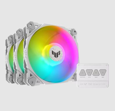 ASUS TUF Gaming TF120 ARGB - White Edition - Gehäuselüfter - 120 mm - weiß (Packung m