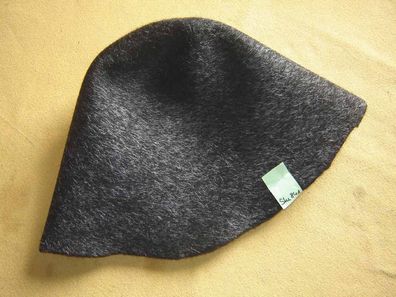 Hutstumpen Stumpen Wolle schwarz mit silber Haaren 120gr Ü48 Rd 78 Stu 841