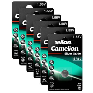 6x Camelion SR69 Silber Oxid Knopfzelle Batterie G6 LR920 371 171 SR920 1,55V