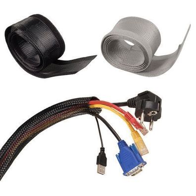 Kabelschlauch Kabelstrumpf Kabelkanal Klettverschluss Gewebeschlauch 1,8Mx8,5CM