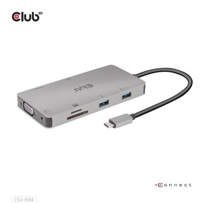 Club 3D USB Gen1 Type-C 9-in-1 hub - Dockingstation