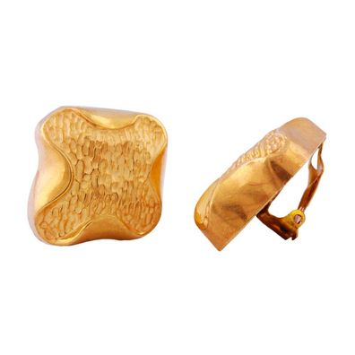 Clip Ohrring ca.27x29mm Kreuz goldfarben glänzend Kunststoff