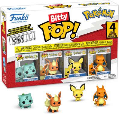 Pok&eacute; on - Bisasam Flamara Pichu Glurak Bitty Pop! Funko
