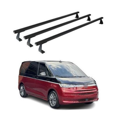 Dachträger Grundtäger für VW T7 Multivan 2021-2025 75kg Aluminium Schwarz 3 tlg