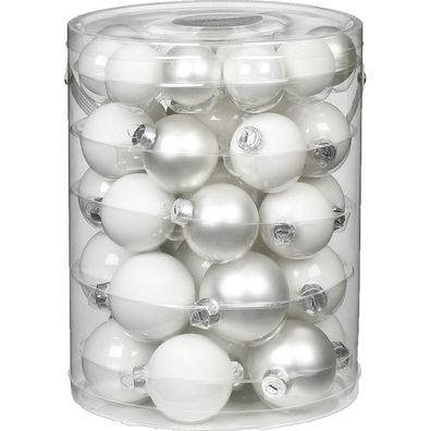 Weihnachtskugeln 44 Stk 4,5,6cm Just White